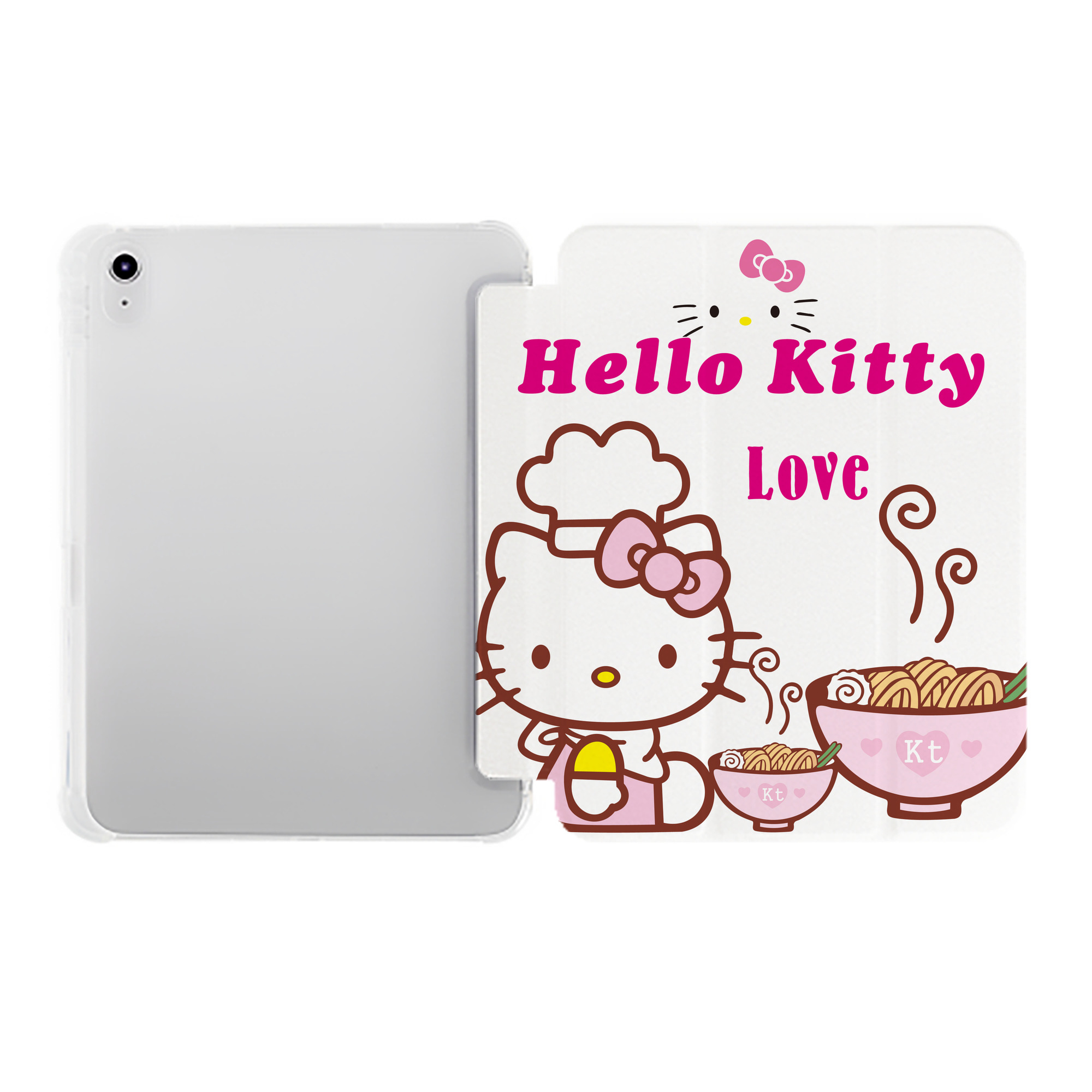 （画像用） Hello Kitty ハローキティ IPad ケース ペン収納付き 三つ折りスタンド PUレザー×シリコン 対応機種9.5/10.5/10.9インチ